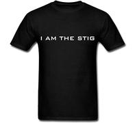 XIANG LIU JI Creative I Am The Stig T-Shirt Mens Unisex Black Tees 3XL