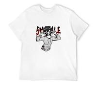 XIANG LIU JI Creepypasta Jeff The Killer Big Beach Graphic T-Shirt Mens Unisex White Tees 3XL