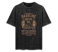 XIANG LIU JI Gasoline Motor Oil Vintage Biker Motorcycle Motors Spirit T-Shirt Mens Unisex Black Tees M
