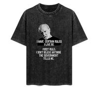 XIANG LIU JI George Carlin Government Lies T-Shirt Mens Unisex Black Tees S