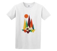 XIANG LIU JI Mountain Bear Graphic T-Shirt Mens Unisex White Tees 3XL