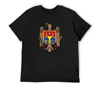 XIANG LIU JI The Moldovan Arms Flag T-Shirt Mens Unisex Black Tees XXL