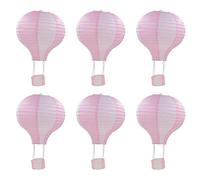 Xiang Ru - Lote de 6 globos de aire caliente, farolillos de papel para colgar en bodas, fiestas, 30 x 45 cm, color rosa y blanco