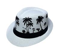 Xiang Ru Sombreros de moda Panamá Fedora para hombres y mujeres, unisex Manhattan Braid Straw Short Brim Jazz Cap Trilby Beach Sun Hat, A: árbol blanco, Talla única