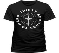 XiangGuFeiNiuWei 30 Seconds To Mars Monolith Logo Unisex 100% Cotton Short-Sleeve T-Shirts Black XXL