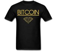 XiangGuFeiNiuWei Breathable Bitcoin Diamond Swag Unisex 100% Cotton Short-Sleeve T-Shirts Black S