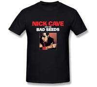 XiangGuFeiNiuWei Men's Nick Cave Unisex 100% Cotton Short-Sleeve T-Shirts Black M