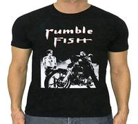 XiangGuFeiNiuWei Rumble Fish Cult Movie Poste Unisex 100% Cotton Short-Sleeve T-Shirts Black L