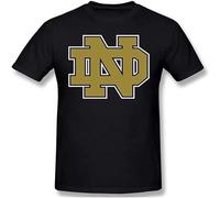 XiangGuFeiNiuWei University of Notre Dame Nd - Camiseta unisex de manga corta con cuello redondo para hombre, Negro, M