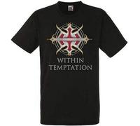 XiangGuFeiNiuWei Within Temptation Casual Unisex 100% Cotton Short-Sleeve T-Shirts Black XXL