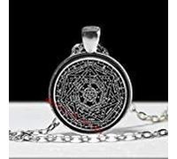 xianglian Colgante Sigillum Dei Ameth, talismán del sello de Dios de John Dee, sello de la verdad de Dios, collar con símbolo de Clavicula Salomonis, Vidrio, Ameth
