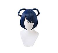 Xiangling Peluca de Cosplay Juego Genshin Impact Xiang Ling Azul Corto Halloween Fiesta Juego de Rol Pelo