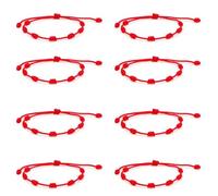 XIANGLONGY 2 piezas de hilo rojo del destino, pulseras rojas ajustables, pulsera hilo rojo del destino, amuleto de la posesión, unisex, cómodo de llevar, a la moda y versátil, dimensione media, Línea