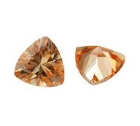 XIANGMO 20pcs 3x3mm Trillion Cut Loose CZ Synthetic Gemstone 5A Champagne Cubic Zirconia Stone for Jewelry