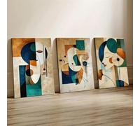 XIANGPEIFBH 3 piezas de lienzos con pintura abstracta vintage impresa, pósteres de arte abstracto retro para pared, obras de arte para dormitorio y sala de estar (50x70cm/20x28in) x3 Sin marco