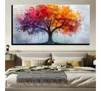 XIANGPEIFBH Árbol de la vida, lienzo, pintura, arte de pared, decoración del hogar, sala de estar, póster, impresiones, mural, arte de pared abstracto, paisaje 35x70cm(14x28inch) Sin marco