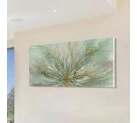 XIANGPEIFBH Arte de pared de estilo rústico moderno con flores abstractas verdes, impresión en lienzo, paisaje interior, póster en lienzo 55x110cm(22x43inch) Marco interno