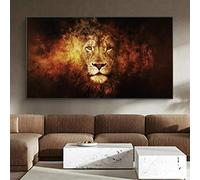 XIANGPEIFBH Lienzo Abstracto de León de Judá, Carteles e Impresiones, Gran Cabeza de león, Animales, Pinturas en la Pared, Cuadros de Arte nórdico, 70x140 cm sin Marco