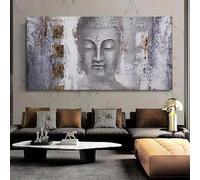 XIANGPEIFBH Pintura abstracta de Buda, lienzo para pared, arte grande, pintura moderna de Buda para sala de estar, impresiones artísticas de pared, póster 60x130cm(24x52inch) Sin marco