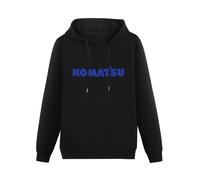 XIANGSHE Komatsu Bulldozer Digger Enthusiast Men Sweatshirts Graphic Mens Cotton Casual Black Hoodies L