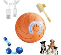 XIANGSHI Duraspin Dog Ball, 2025 New Dura Spin Ball for Large Dogs, Dura Spin Smart Dog Balls, Interactive Automatic Rolling with Lights, USB Rechargeable That Moves On Its Own (Orange-A)