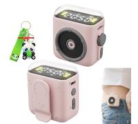 XIANGSHI Portable Clip On Wearable Bluetooth Speaker, Mini Bluetooth Speakers Wireless, Magnetic Waterproof Speaker with Clock Night Light, for Outdoor, Camping, Office, Home (Pink)