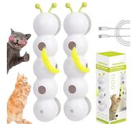 XIANGSHI Purrwhirl Cat Toy, Automatic Caterpillar Cat Toy, Purrwhirl Smart Sensor Cats Toys Caterpillar with Worm Design, Wall Mounted & Rechargeable Interactive Toys for Indoor Cats (2PCS)