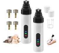 XIANGSHI Silent Groom Pro Nail Grinder for Dogs Quiet, Silent Groom Pro Dog Nail Trimmer, 2-Speed Cordless Rechargeable USB with Replacement Grinding Heads for Dogs and Cats (2*Set)