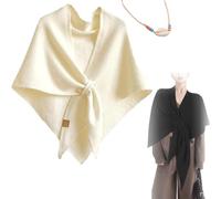 XIANGSHI Women's Solid Color Scarf, Knitted Pashmina Shawl Wraps for Women, Casual Soft Comfortable Shawl for Daily Wear (White)