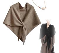XIANGSHI Women's Solid Color Scarf, Knitted Pashmina Shawl Wraps for Women, Casual Soft Comfortable Shawl for Daily Wear (Khaki)