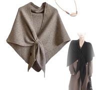 XIANGSHI Women's Solid Color Scarf, Knitted Pashmina Shawl Wraps for Women, Casual Soft Comfortable Shawl for Daily Wear (Coffee)