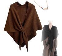 XIANGSHI Women's Solid Color Scarf, Knitted Pashmina Shawl Wraps for Women, Casual Soft Comfortable Shawl for Daily Wear (Brown)