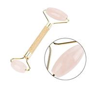 XiangXin Rodillo de Masaje Facial de Jade, Doble Cabeza Natural, Cuarzo Rosa, Jade, Adelgazante, Belleza Facial, Rodillo de Masaje para Rostro, Cuello, Ojos, Cuerpo, Reduce la hi