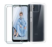 Xiangyun Carcasa para Wiko T10 Funda + 2 X Cristal Templado Membrana Película Protectora - Silicona Transparente Suave TPU Bumper Case Estuche Caso (6.5", Clear)