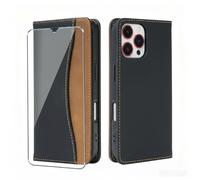 Xiangyun Funda de Cuero para ZTE Blade A35E con Protector de Pantalla, Compartimentos para Tarjetas y Cierre magnético, Funda Plegable de PU - Negro