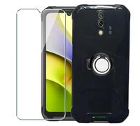 Xiangyun Funda para Blackview BV7200 Carcasa + Anillo Movil Dedo + 1 X Cristal Templado Membrana Película Protectora - Silicona Negro Suave TPU Bumper Case Estuche Caso (6.1")