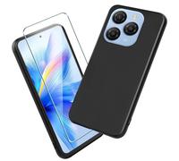 Xiangyun Funda para Blackview Shark 9 Carcasa con 1 Pieza Protector de Pantalla Cristal Templado - Silicona Negro TPU Protección Anti-Choque, Anti-Arañazos Case (6.67")