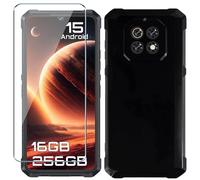 Xiangyun Funda para Cubot Kingkong ES 3 Carcasa con 1 Pieza Protector de Pantalla Cristal Templado - Silicona Negro TPU Protección Anti-Choque, Anti-Arañazos Case (6.74")