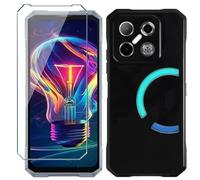 Xiangyun Funda para Doogee Blade GT Pro Carcasa con 1 Pieza Protector de Pantalla Cristal Templado - Silicona Negro TPU Protección Anti-Choque, Anti-Arañazos Case (6.72")