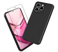 Xiangyun Funda para Doogee Note 58/Doogee Note 58 Pro Carcasa con 1 Pieza Protector de Pantalla Cristal Templado - Silicona Negro TPU Protección Anti-Choque, Anti-Arañazos Case (6.75")