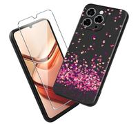Xiangyun Funda para Doogee Note 58/Note 58 Pro Carcasa con 1 Pieza Protector de Pantalla Cristal Templado - Silicona Negro Suave TPU Bumper Case Estuche Caso (6.75" WM85)