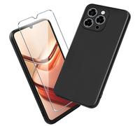 Xiangyun Funda para Doogee Note 58/Note 58 Pro Carcasa con 1 Pieza Protector de Pantalla Cristal Templado - Silicona Negro TPU Protección Anti-Choque, Anti-Arañazos Case (6.75")