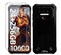 Xiangyun Funda para Oukitel WP23/Oukitel WP23 Pro/Oukitel WP23 Plus Carcasa con 1 Pieza Protector de Pantalla Cristal Templado - Silicona Negro TPU Protección Anti-Choque, Anti-Arañazos Case (6.52")