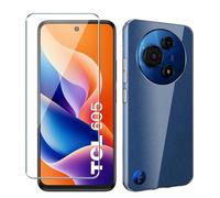 Xiangyun Funda para TCL 605 Carcasa con 1 Pieza Protector Pantalla Cristal Templado - Silicona Transparente TPU Protección Anti-Choque, Anti-Arañazos Case (6.67" Clear)