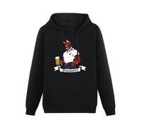 XiangZai Biertoifel Kapu Skinhead Oi ! Punk Punk Hoody Unisex Long Sleeve Hooded with Pocket Black S
