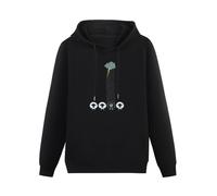 XiangZai Black Sheep Bad Luck Rain Cloud Thunder Hoody Unisex Long Sleeve Hooded with Pocket Black S