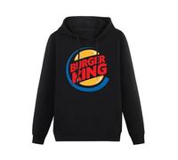 XiangZai Burger King Hoody Unisex Ptinted Hoodies Long Sleeve Men's Hooded with Pocket Black XXXL