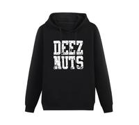 XiangZai Deez Nuts Hoody Unisex Ptinted Hoodies Long Sleeve Men's Hooded with Pocket Black XL