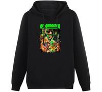 XiangZai Re-Animator Cult Horror Movie Hoody Unisex Ptinted Hoodies Long Sleeve Men's Hooded with Pocket Black XL
