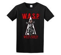 XiangZai W.A.S.P. Wild Men Heavy Metal Band Wasp Unisex 100% Cotton Short-Sleeve T-Shirts Black S
